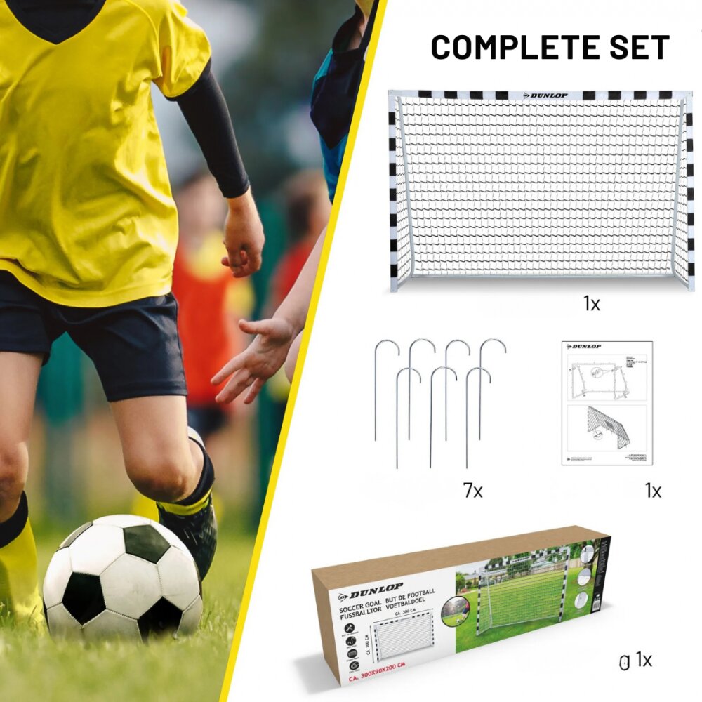 Dunlop Poarta de fotbal 300x200x90 cm