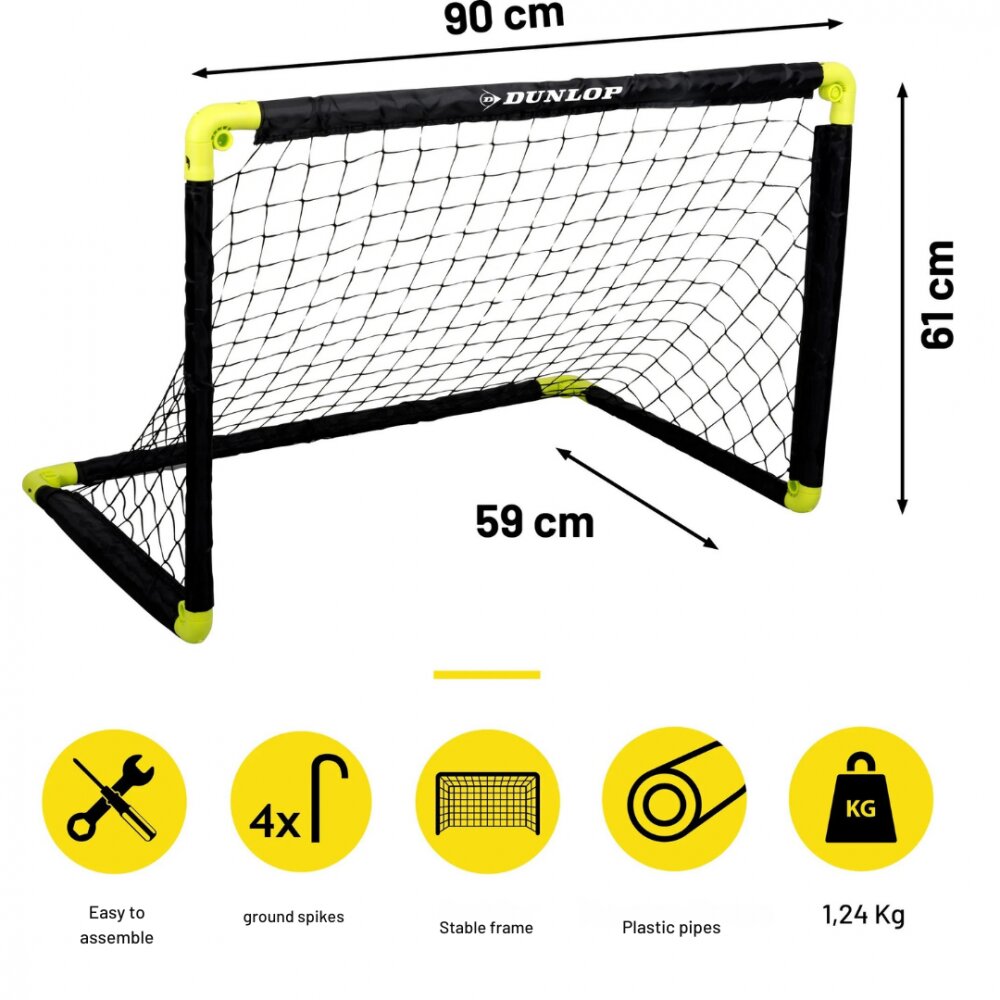 Dunlop Poarta de fotbal pliabila 90x59x61 cm