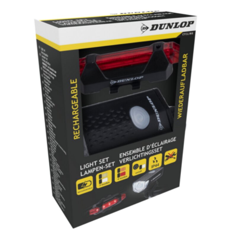 Dunlop Set 2 lumini reincarcabile pentru bicicleta