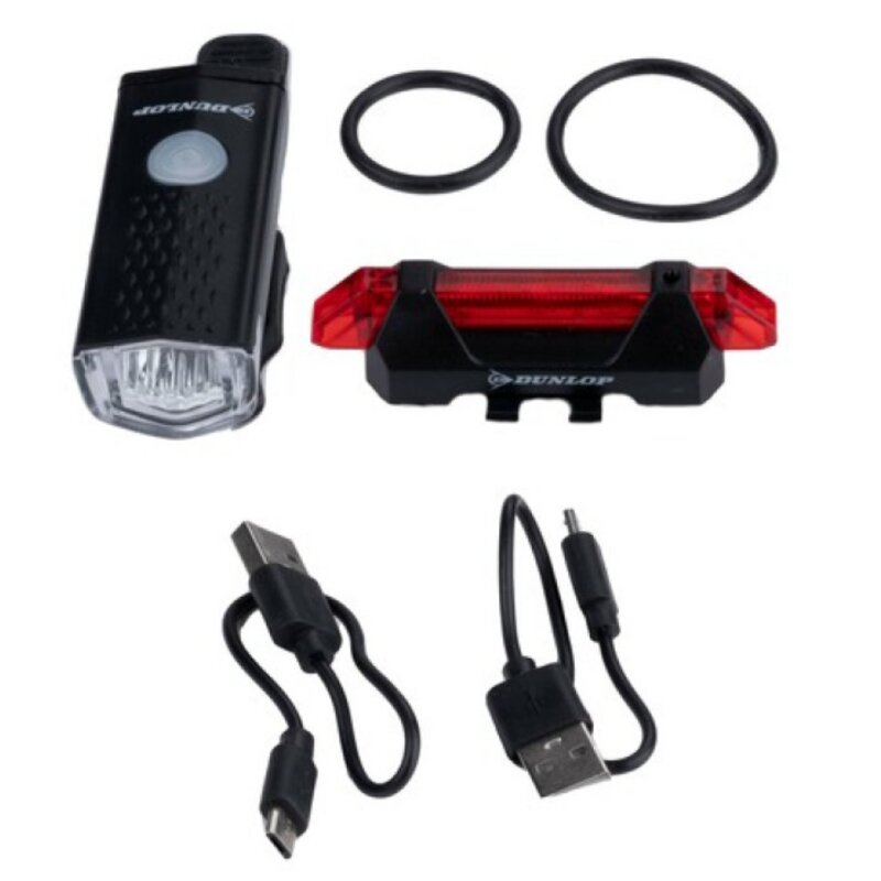 Dunlop Set 2 lumini reincarcabile pentru bicicleta