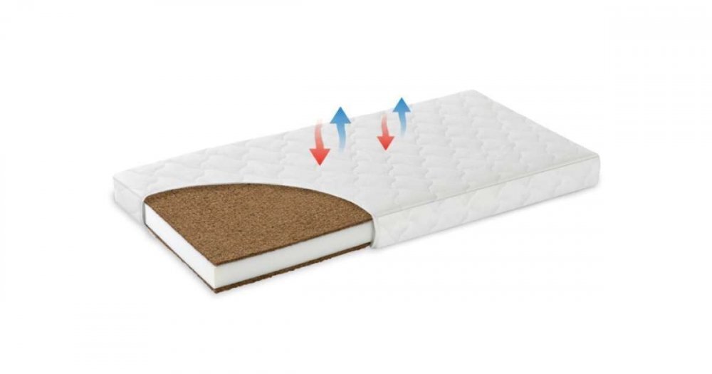 E-Kids Patut bebelusi din mdf 120x60 cm transformabil in sofa Elisabeth II White + Saltea Cocos
