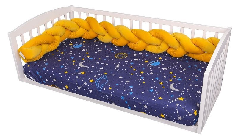 E-Kids Protectie impletita pentru patut 180 cm Bumper din Velvet Amber