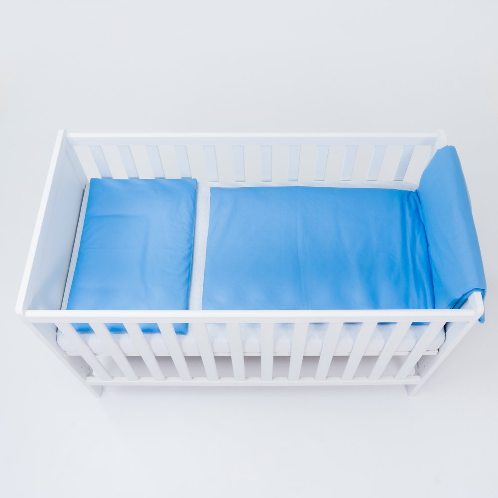 E-Kids Set lenjerie pentru patut cu 6 piese din bumbac 120x60 cm Blue