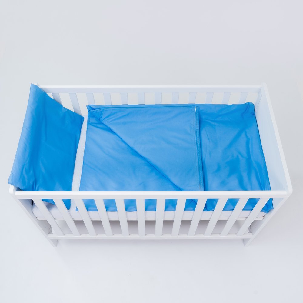 E-Kids Set lenjerie pentru patut cu 6 piese din bumbac 120x60 cm Blue