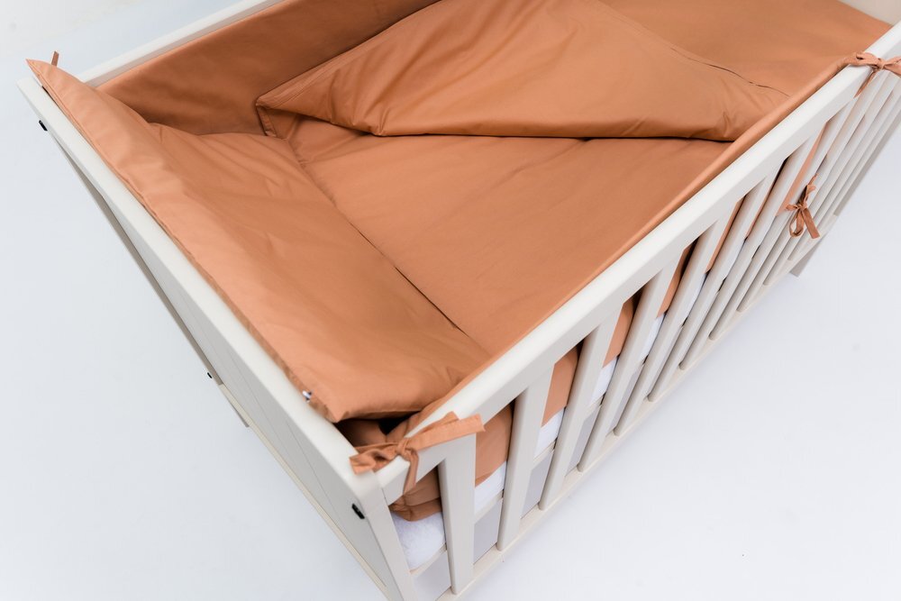 E-Kids Set lenjerie pentru patut cu 6 piese din bumbac 120x60 cm Brown