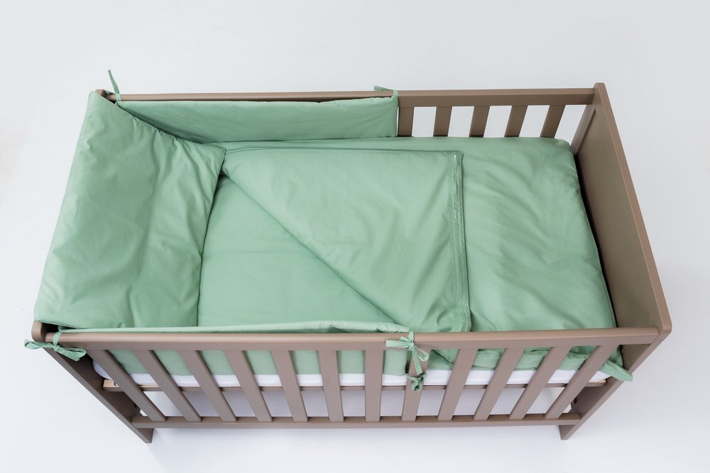 E-Kids Set lenjerie pentru patut cu 6 piese din bumbac 120x60 cm Mint