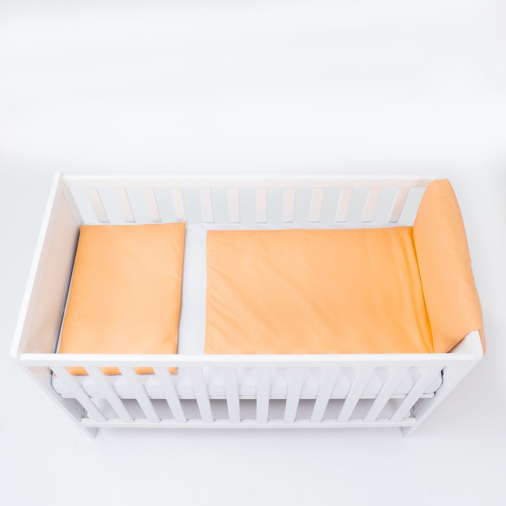 E-Kids Set lenjerie pentru patut cu 6 piese din bumbac 120x60 cm Peach