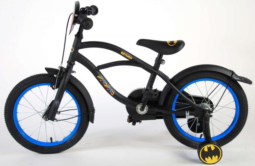 EandL Cycles Bicicleta pentru copii EL Batman 16 inch frana de mana pe ambele roti scaun si ghidon reglabil spite roti gonflabile