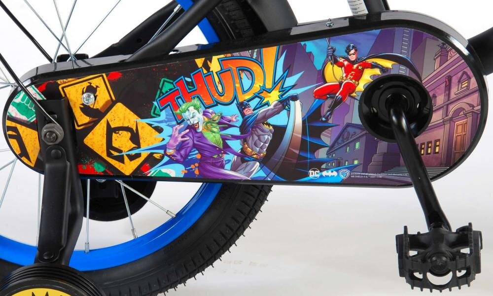 EandL Cycles Bicicleta pentru copii EL Batman 16 inch frana de mana pe ambele roti scaun si ghidon reglabil spite roti gonflabile