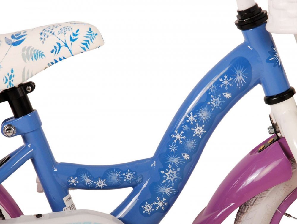 EandL Cycles Bicicleta pentru copii EL Disney Frozen 12 inch CB frana de mana pe roata fata scaun si ghidon reglabil spite metalice roti gonflabile stopuri reflectorizante