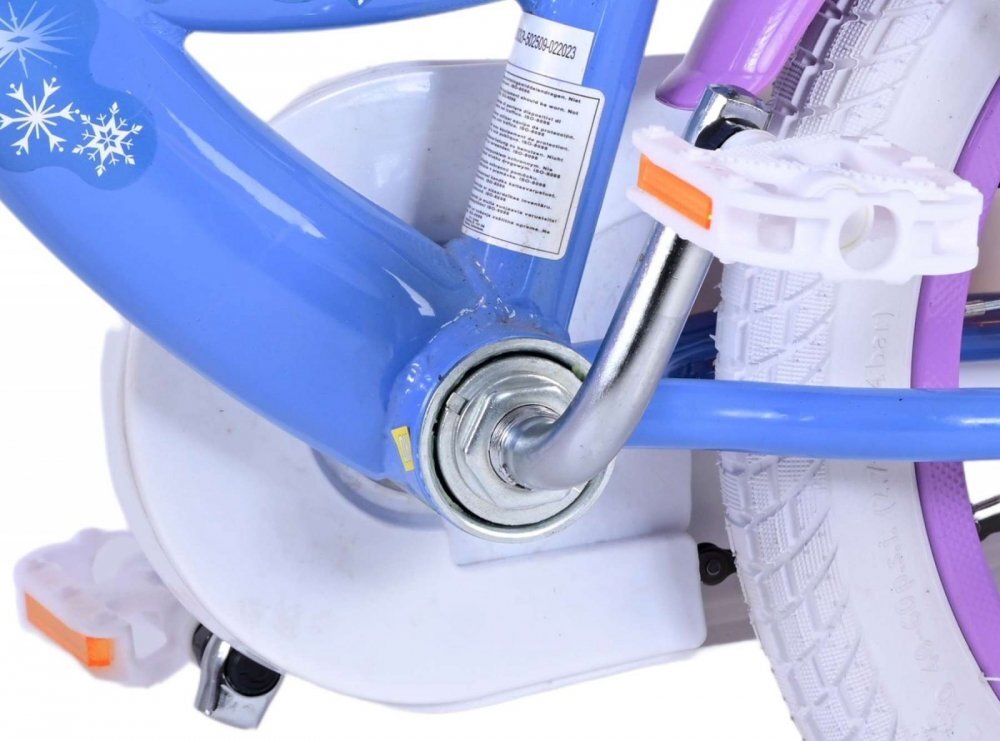 EandL Cycles Bicicleta pentru copii EL Disney Frozen 14 inch ND frana de mana pe roata fata scaun si ghidon reglabil cosulet pe ghidon roti gonflabile stopuri reflectorizante