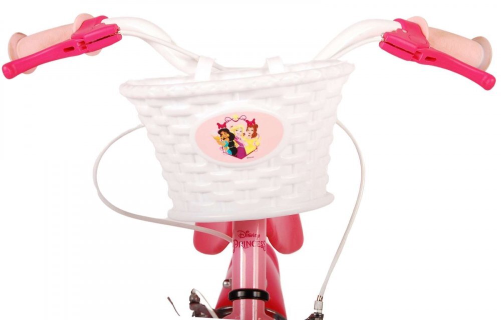 EandL Cycles Bicicleta pentru copii EL Disney Princess 14 inch Pink ND frana de mana pe ambele roti scaun si ghidon reglabil spite metalice roti gonflabile stopuri reflectorizante