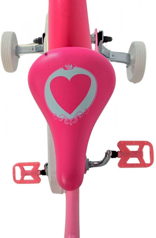 EandL Cycles Bicicleta pentru copii EL Disney Princess 16 inch frana de mana pe roata din fata scaun si ghidon reglabil spite metalice roti gonflabile stopuri reflectorizante