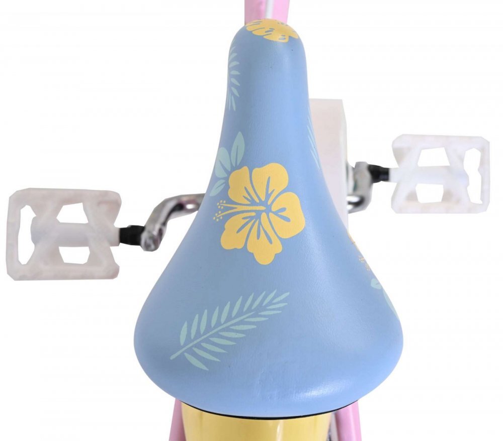 EandL Cycles Bicicleta pentru copii EL Disney Stitch Girls 14 inch frana de mana pe ambele roti scaun si ghidon reglabil spite metalice roti gonflabile stopuri reflectorizante