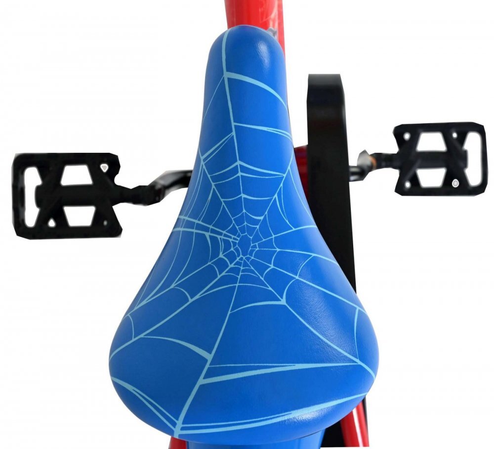 EandL Cycles Bicicleta pentru copii EL Spiderman 14 inch frana de mana pe roata fata scaun si ghidon reglabil spite metalice roti gonflabile stopuri reflectorizante