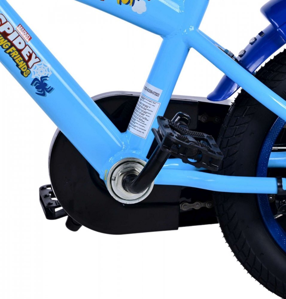 EandL Cycles Bicicleta pentru copii EL Spidey si prietenii 12 inch frana de mana pe roata fata scaun si ghidon reglabil spite metalice roti gonflabile