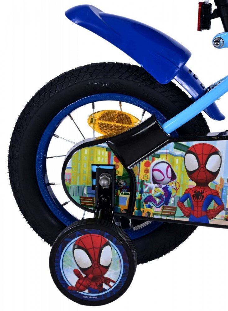 EandL Cycles Bicicleta pentru copii EL Spidey si prietenii 12 inch frana de mana pe roata fata scaun si ghidon reglabil spite metalice roti gonflabile