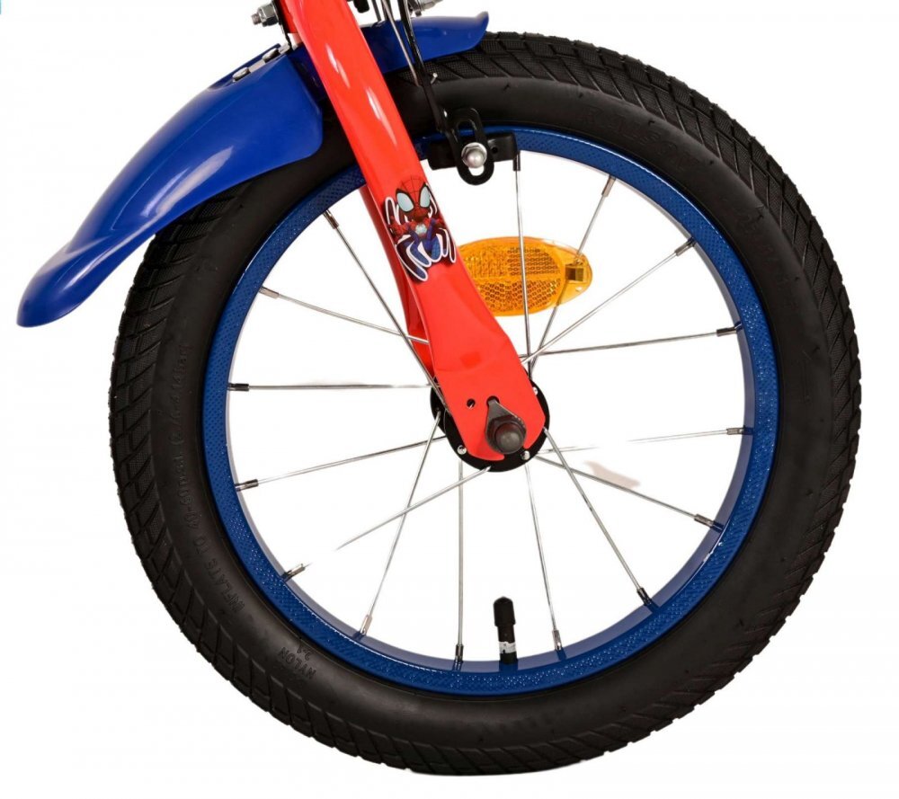 EandL Cycles Bicicleta pentru copii EL Spidey si prietenii 14 inch frana de mana pe roata fata scaun si ghidon reglabil spite metalice roti gonflabile