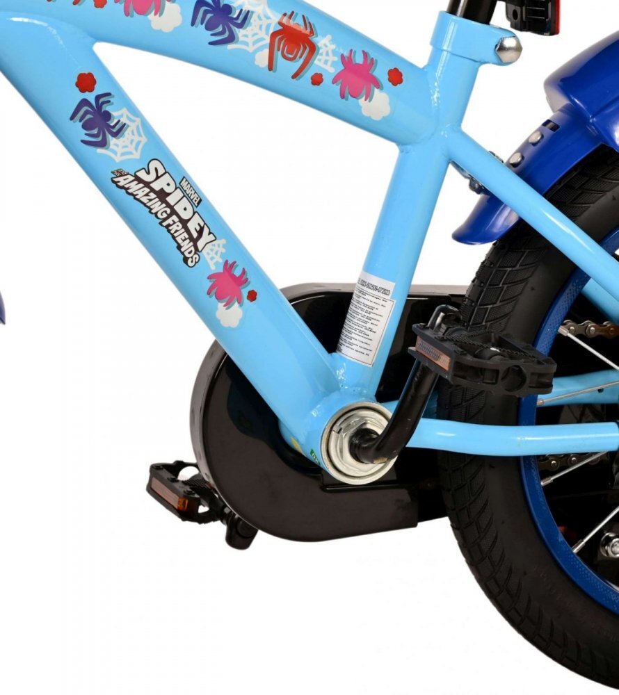 EandL Cycles Bicicleta pentru copii EL Spidey si prietenii 14 inch frana de mana pe roata fata scaun si ghidon reglabil spite metalice roti gonflabile