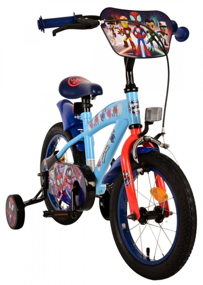 EandL Cycles Bicicleta pentru copii EL Spidey si prietenii 14 inch frana de mana pe roata fata scaun si ghidon reglabil spite metalice roti gonflabile