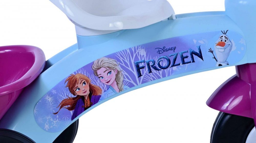 EandL Cycles Tricicleta pentru copii Disney Frozen varsta 1-3 ani cos transport pe ghidon greutate maxima admisa 25 kg
