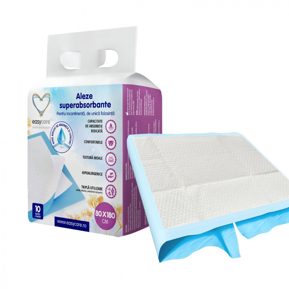 EASYCARE Aleze incontinenta 80x180 cm 10 bucati