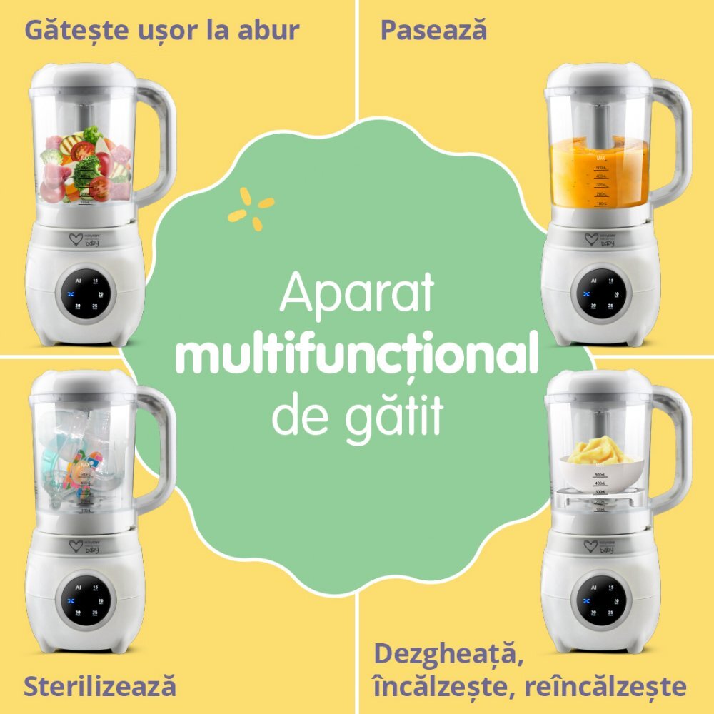 EASYCARE BABY Aparat automat multifunctional de gatit cu aburi si blender 5 in 1