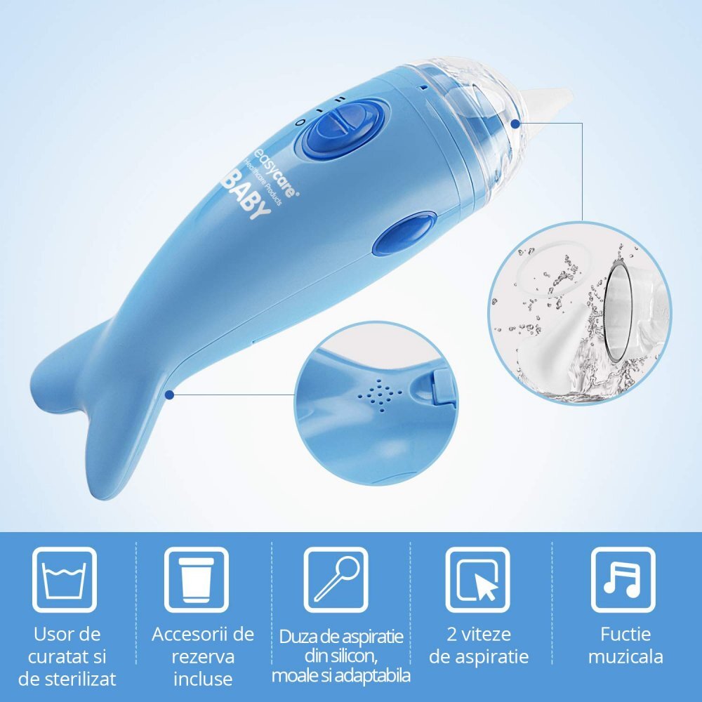 EASYCARE BABY Aspirator nazal electric cu 2 viteze de aspiratie si melodii