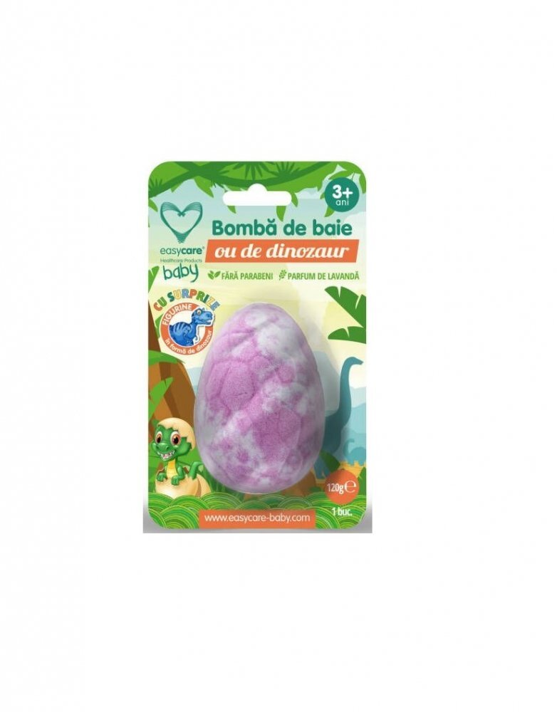 EASYCARE BABY Bomba de baie ou de dinozaur cu supriza parfum de lavanda 120g