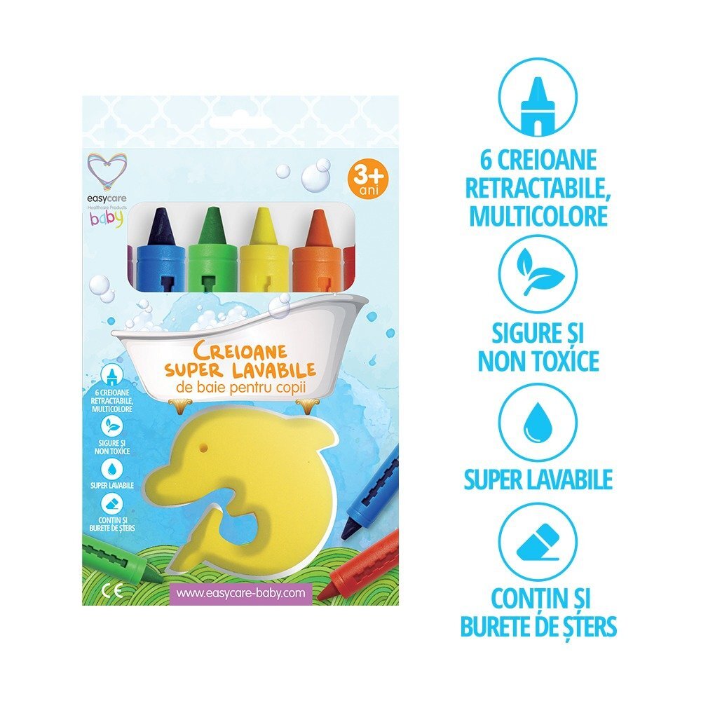 EASYCARE BABY Creioane de baie super lavabile 6 buc