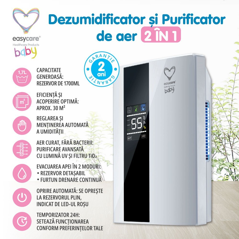 EASYCARE BABY Dezumidificator si purificator de aer 2 in 1