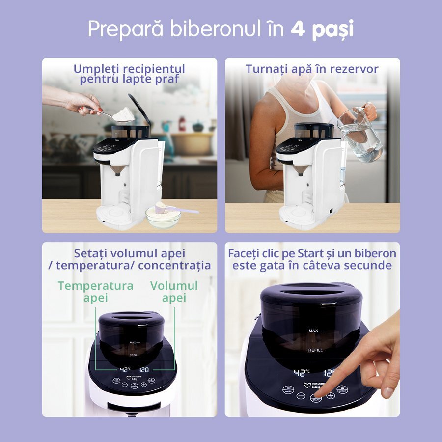 EASYCARE BABY Espressor inteligent pentru prepararea formulei de lapte cu aplicatie