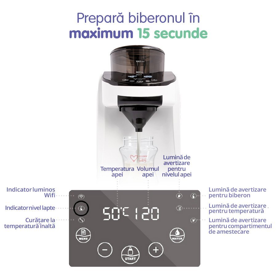 EASYCARE BABY Espressor inteligent pentru prepararea formulei de lapte cu aplicatie
