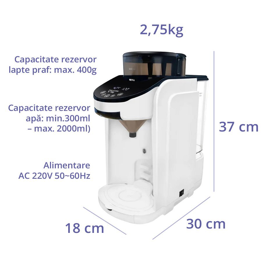 EASYCARE BABY Espressor inteligent pentru prepararea formulei de lapte cu aplicatie