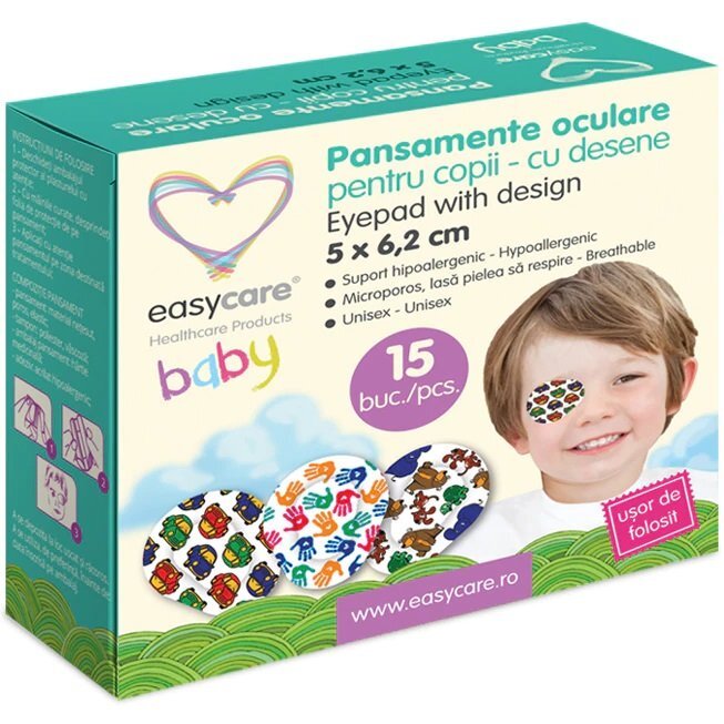 EASYCARE BABY Pansamente oculare pentru copii Easycare 5x62cm 15buccut