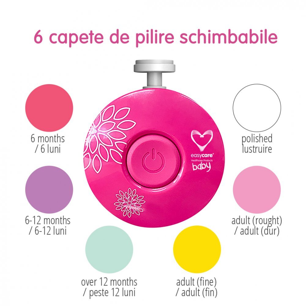 EASYCARE BABY Pila electrica de unghii Easyare Baby pentru bebelusi copii si mamici roz