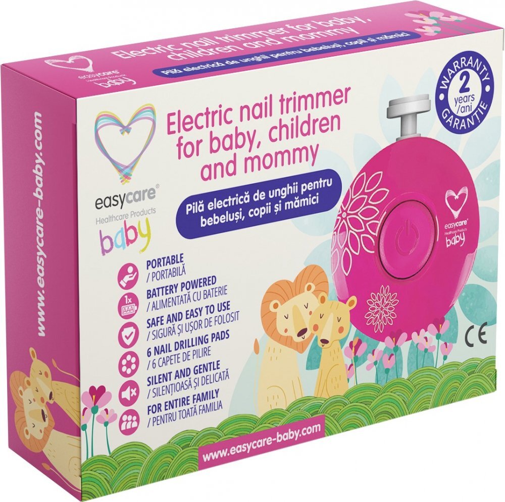 EASYCARE BABY Pila electrica de unghii Easyare Baby pentru bebelusi copii si mamici roz