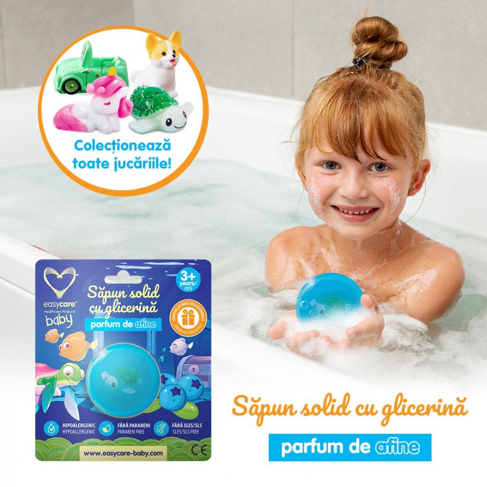 EASYCARE BABY Sapun solid cu glicerina si jucarie pentru copii parfum afine 100g