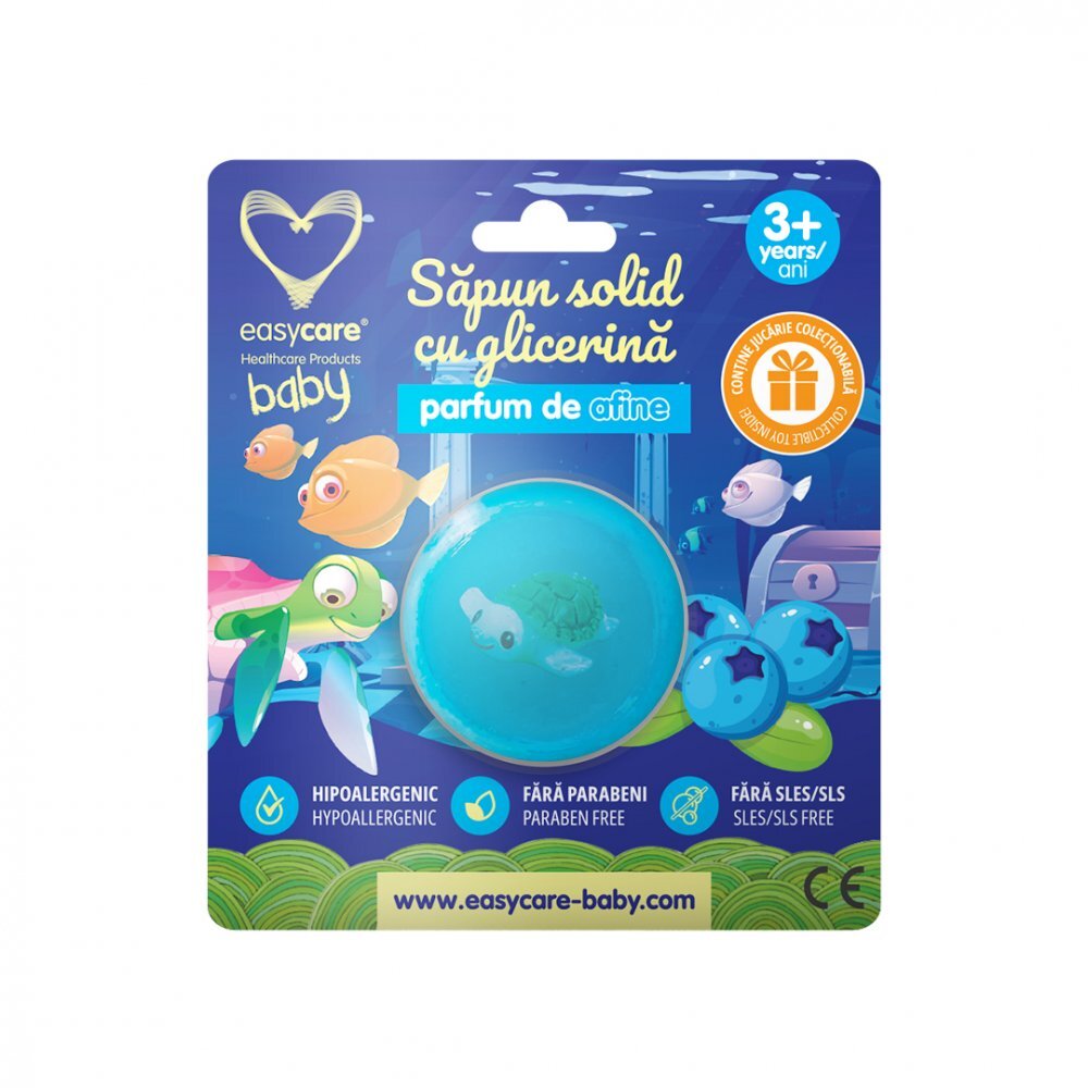 EASYCARE BABY Sapun solid cu glicerina si jucarie pentru copii parfum afine 100g