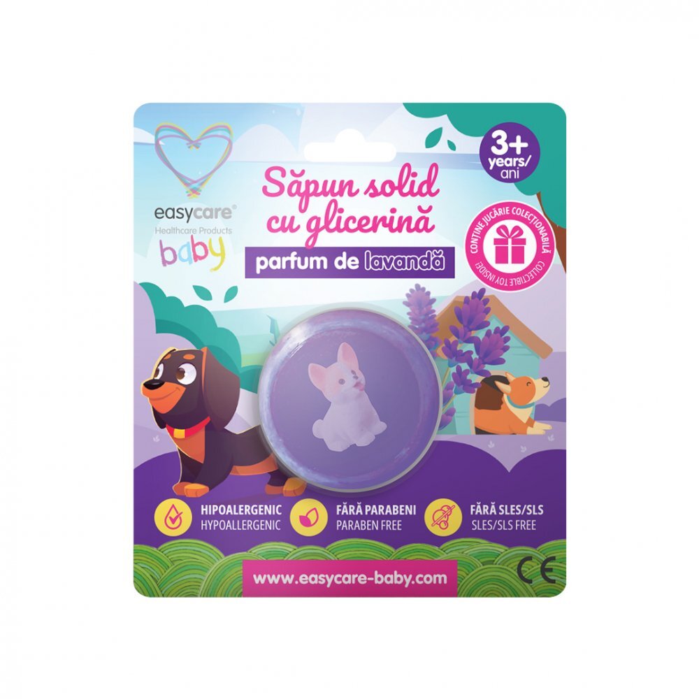 EASYCARE BABY Sapun solid cu glicerina si jucarie pentru copii parfum lavanda 100g