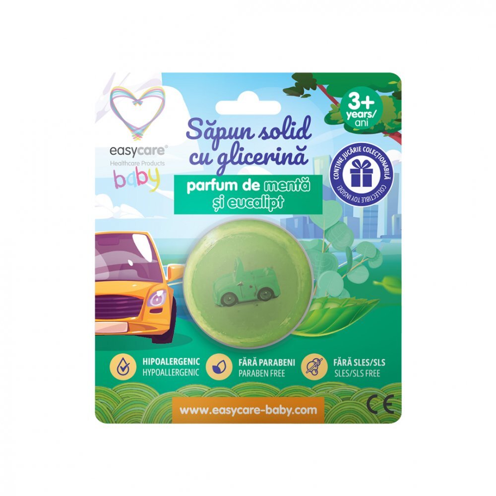 EASYCARE BABY Sapun solid cu glicerina si jucarie pentru copii parfum menta eucalipt 100g