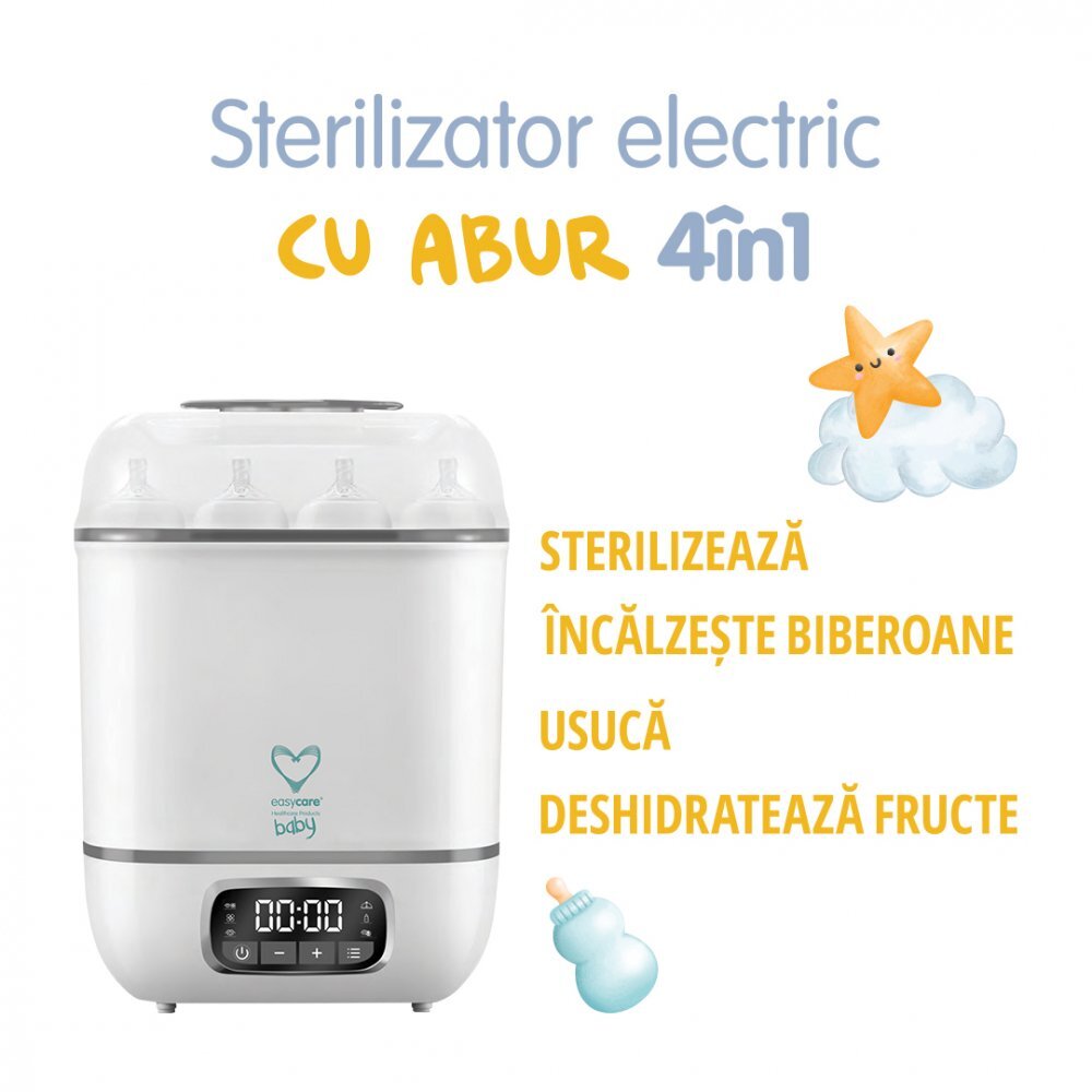 EASYCARE BABY Sterilizator electric cu abur 8 biberoane 4 in 1 cu uscator