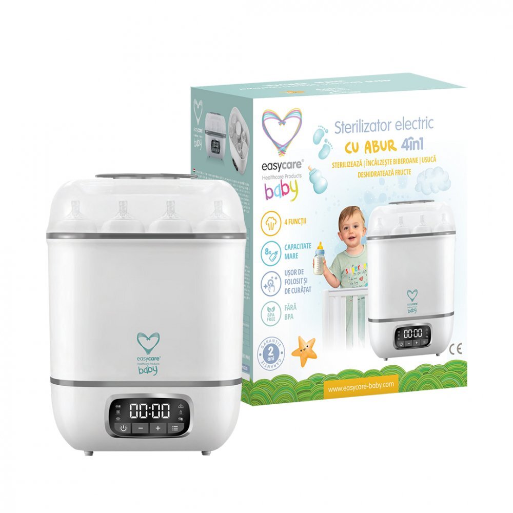 EASYCARE BABY Sterilizator electric cu abur 8 biberoane 4 in 1 cu uscator