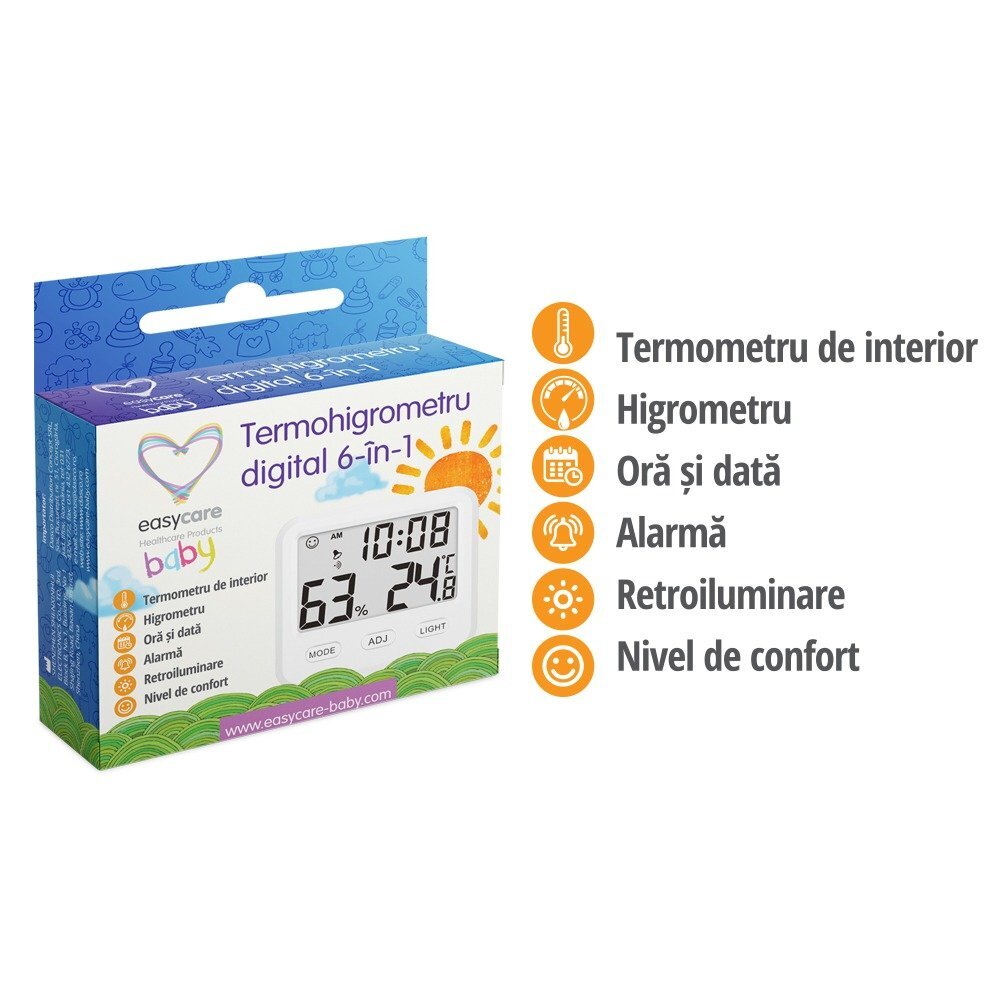 EASYCARE BABY Termohigrometru digital 6in1
