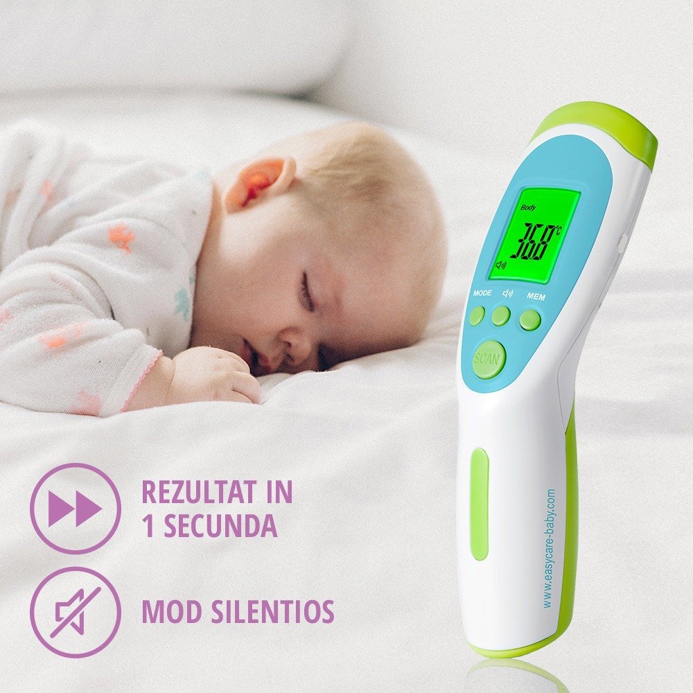 EASYCARE BABY Termometru noncontact multifunctional 6in1 cu infrarosu albastru