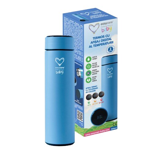 EASYCARE BABY Termos cu indicator digital de temperatura albastru 500 ml