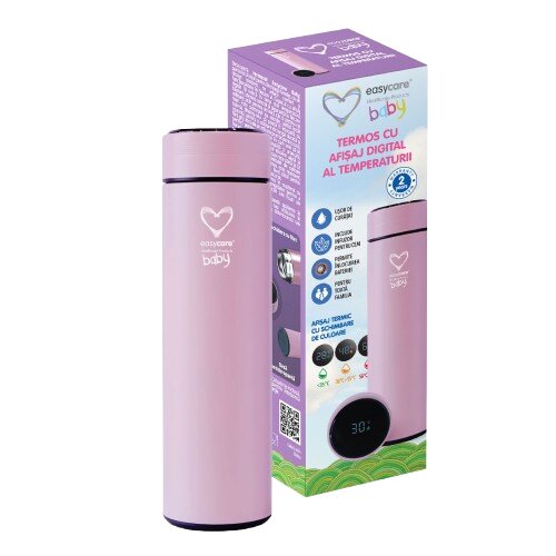 EASYCARE BABY Termos cu indicator digital de temperatura roz 500 ml