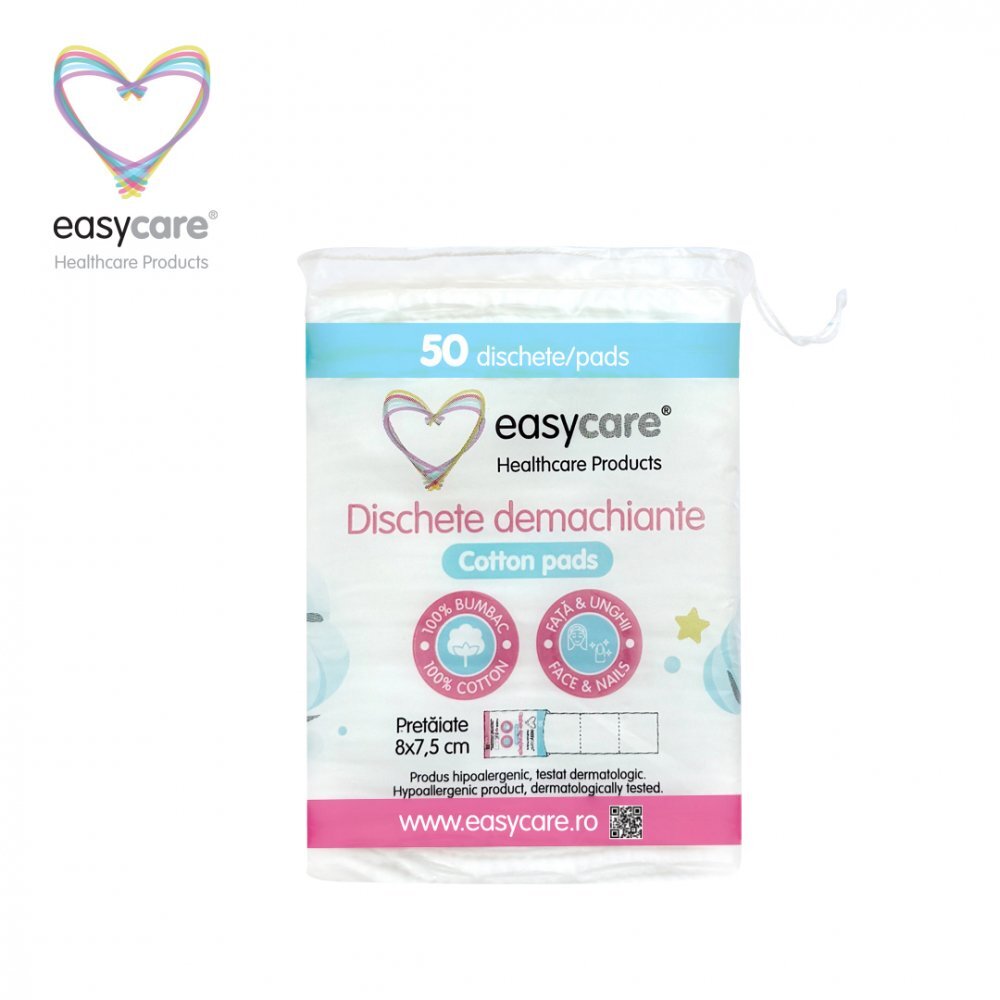 EASYCARE Dischete demachiante patrate pretaiate 8x75 cm 50 bucati