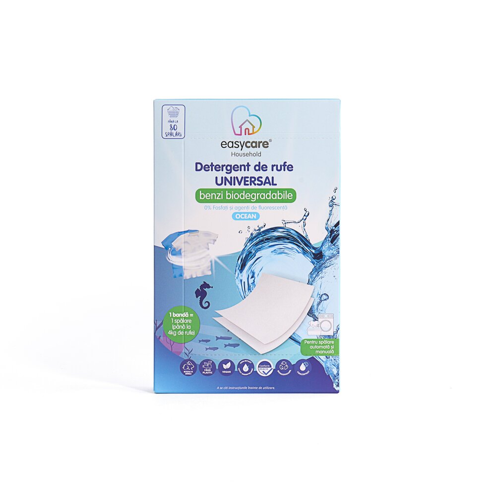 EASYCARE HOUSEHOLD Detergent universal de rufe benzi biodegradabile Ocean 80 benzi