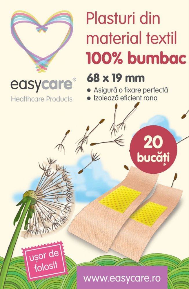 EASYCARE Plasture din material textil 68x19mm 20buccutie